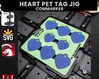ComMarker Heart Pet Tag Laser Engraving Jig: Fits 2 Sizes