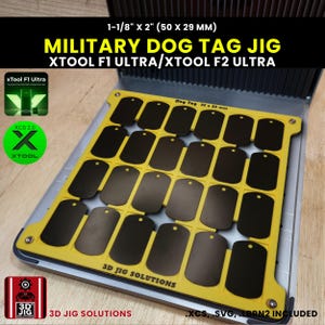 xTool F1 Ultra & F2 Ultra Military Dog Tag Laser Engraving Jig | 30x50mm