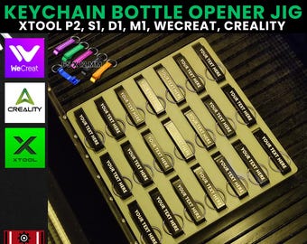Keychain Bottle Opener Laser Engraving Jig: Diode & CO2 Laser, WeCreat, xTool, Creality + SVG