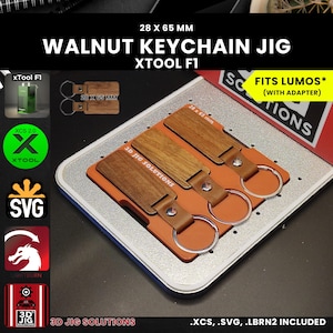 xTool F1 Laser Jig | Walnut Keychain Laser Engraving Jig | Rectangle Wood Keychains Alignment Fixture, Fiber Laser Template, XCS File