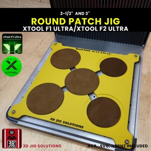 xTool F1 Ultra & F2 Ultra Leather Hat Patch Laser Engraving Jig: Round Leatherette
