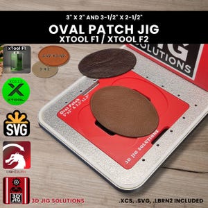 xTool F1 & F2 Oval Leather Hat Patch Laser Engraving Jig: Fits 2 Sizes
