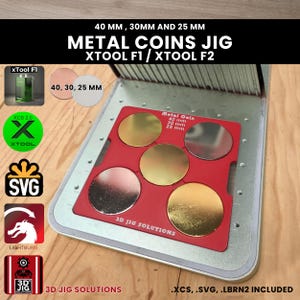 xTool F1 & F2 Coin Laser Engraving Jig: Round Tags, Pendants | 3 Sizes