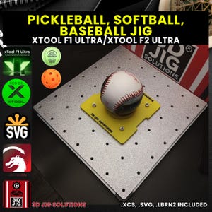 xTool F1 Ultra & F2 Ultra Baseballjigg: Justeringsfixtur för sportboll, softboll och pickleboll
