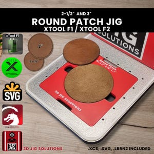 xTool F1 & F2 Leather Hat Patch Laser Engraving Jig: Round Leatherette