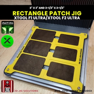 xTool F1 Ultra & F2 Ultra Rectangle Leather Hat Patch Laser Engraving Jig: 2 Sizes