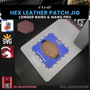 Hex Leather Hat Patch Jig for Longer Nano Pro: Laser Engraving Template + SVG File
