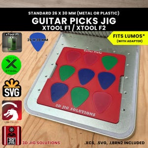 Plantilla de grabado láser para púas de guitarra xTool F1 y F2: forma clásica o estándar