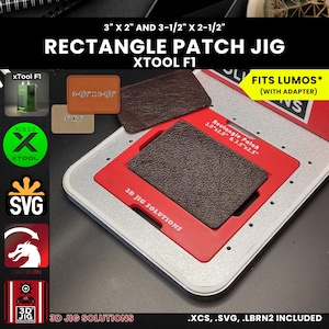 xTool F1 Laser Jig | Rectangle Leather Hat Patches | Laser Engraving Jig for Laserable Leatherette, Fiber Laser Template, XCS Files