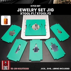 Plantilla de grabado láser para juego de joyas xTool F1 y F2 / Kit modular de 6 piezas con placa base