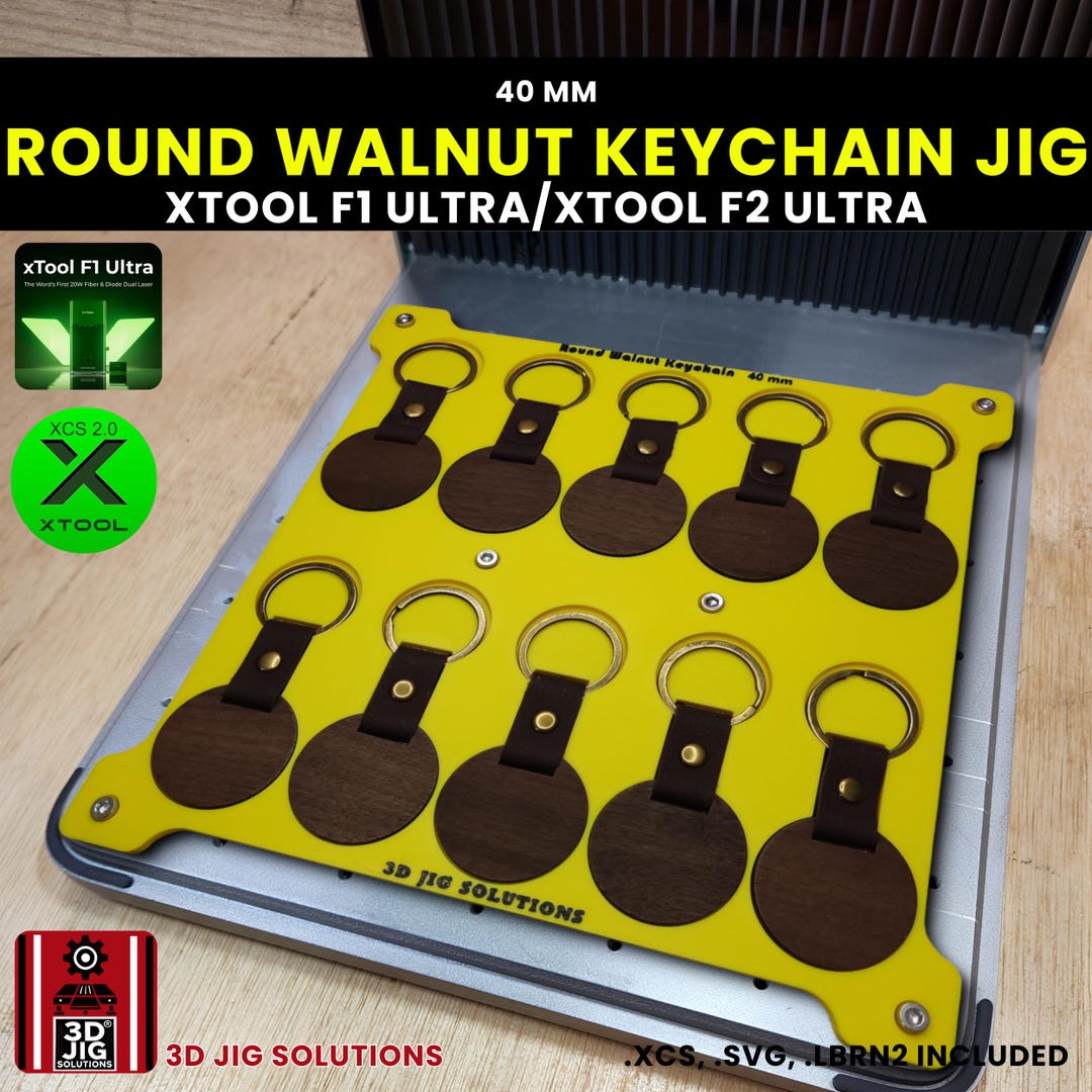 Xtool Key Ring Xtool F1 Ultra & F2 Ultra Keychain Laser Engraving Jig | 40mm Round ...