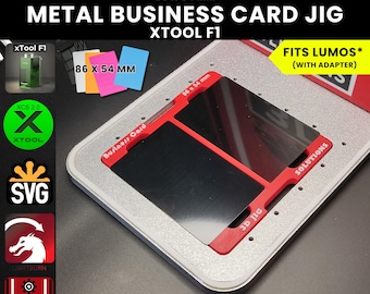 xTool F1 Laser Jig | Metal Business Cards Laser Engraving Jig | Anodized Aluminum Cards Alignment Fixture, Fiber Laser Template, XCS Files
