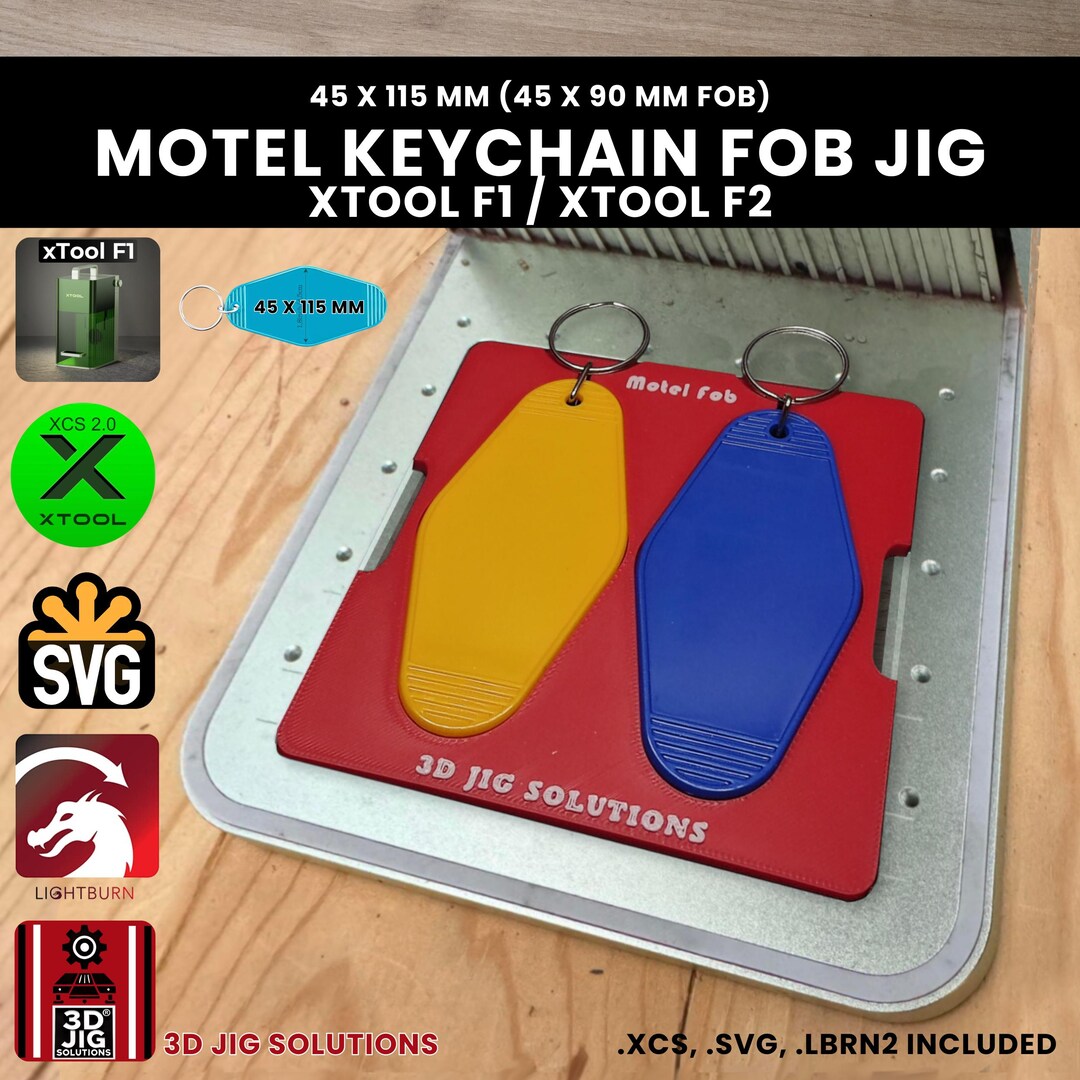 XTool F1 & F2 モーテルキーチェーンレーザー彫刻治具：レトロ