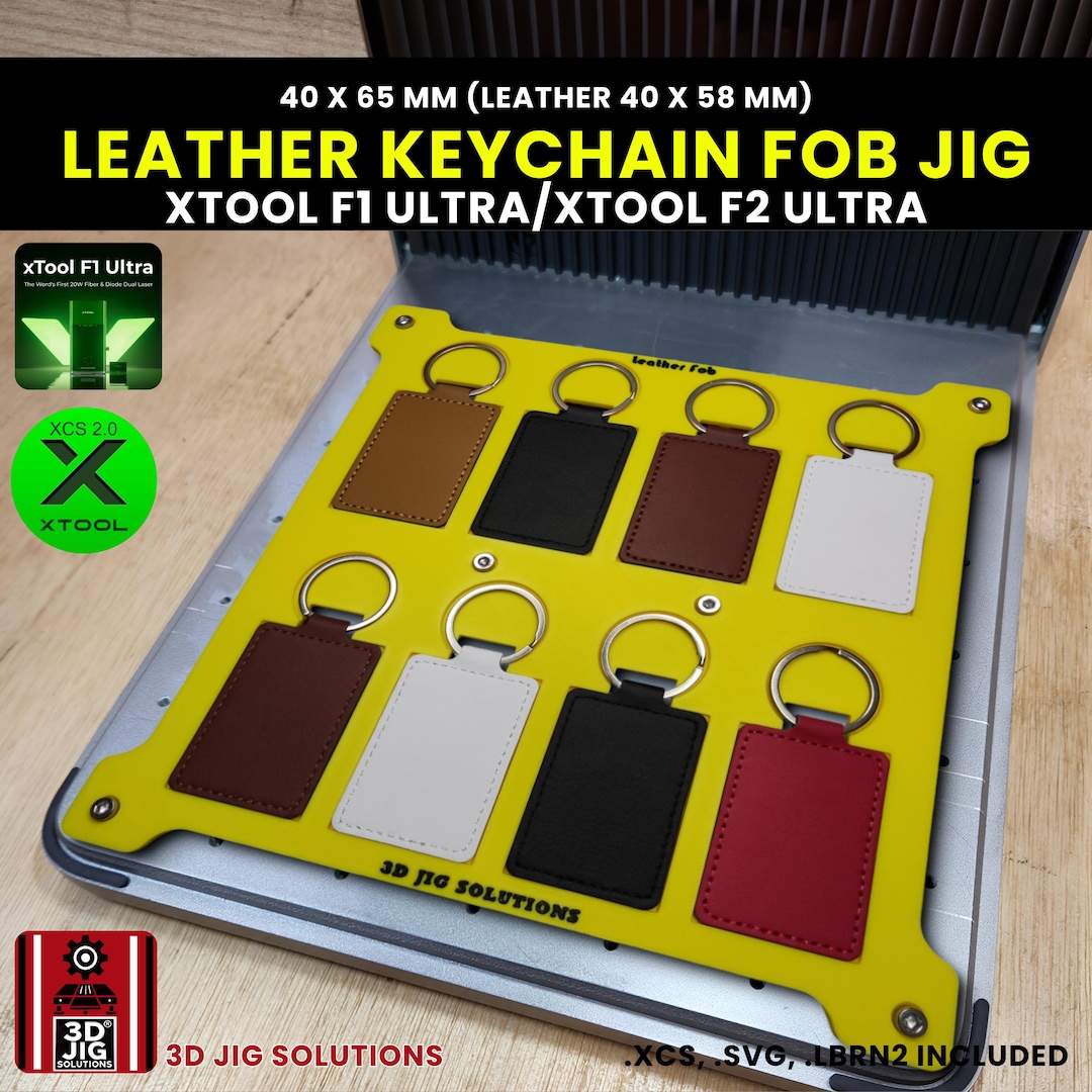 Xtool Key Ring Xtool F1 Ultra & F2 Ultra Leather Keychain Laser Engraving Jig ...