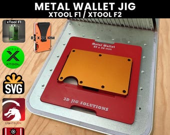 Xtool F1 & F2 Metal Wallet Laser Engraving Jig: Ridge RFID Style