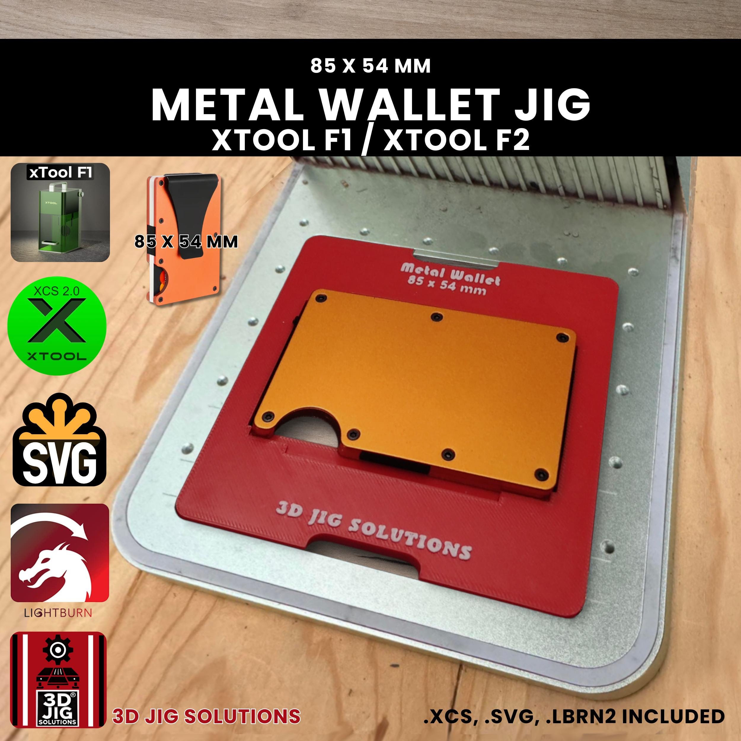 Xtool F1 & F2 Metal Wallet Laser Engraving Jig: Ridge RFID Style