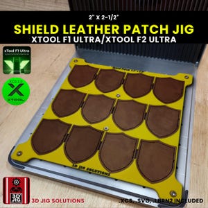 xTool F1 Ultra & F2 Ultra Leder Hut Patch Laser Gravur Schablone | Schildförmiges Kunstleder