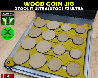 xTool F1 Ultra & F2 Ultra Lasergraveermal voor houten munten: Geschikt voor 2 maten
