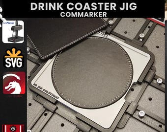 Plantilla de grabado láser ComMarker Coaster: redondo y cuadrado de 3,9"