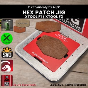 xTool F1 & F2 Hex Leather Hat Patch Laser Engraving Jig: Fits 2 Sizes