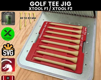 xTool F1 & F2 Golf Tee Laser Engraving Jig: Fits All Sizes