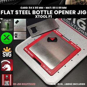 xTool F1 Laser Jig | Flaschenöffner Lasergravur Jig | Edelstahl Kreditkarten-, Spielkarten- und Untersetzer-Bieröffner, Faserlaser, XCS
