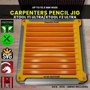 xTool F1 Ultra Laser Jig | Carpenters Pencil Laser Engraving Jig | Builder&#39;s Pencils Alignment Fixture, FxTool F2 Ultra Compatible, XCS File