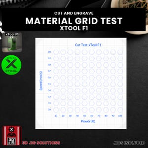 xTool F1 Materialtest | Gravur- und Schnitttest für Infrarot- und Blaulichtlaser