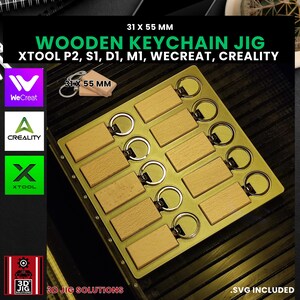 Rectangle Keychain Laser Engraving Jig: Diode & CO2 Lasers, WeCreat, xTool, Creality + SVG File