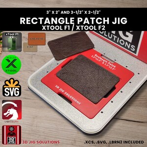 xTool F1 & F2 Rectangle Leather Hat Patch Laser Engraving Jig: Fits 2 Sizes