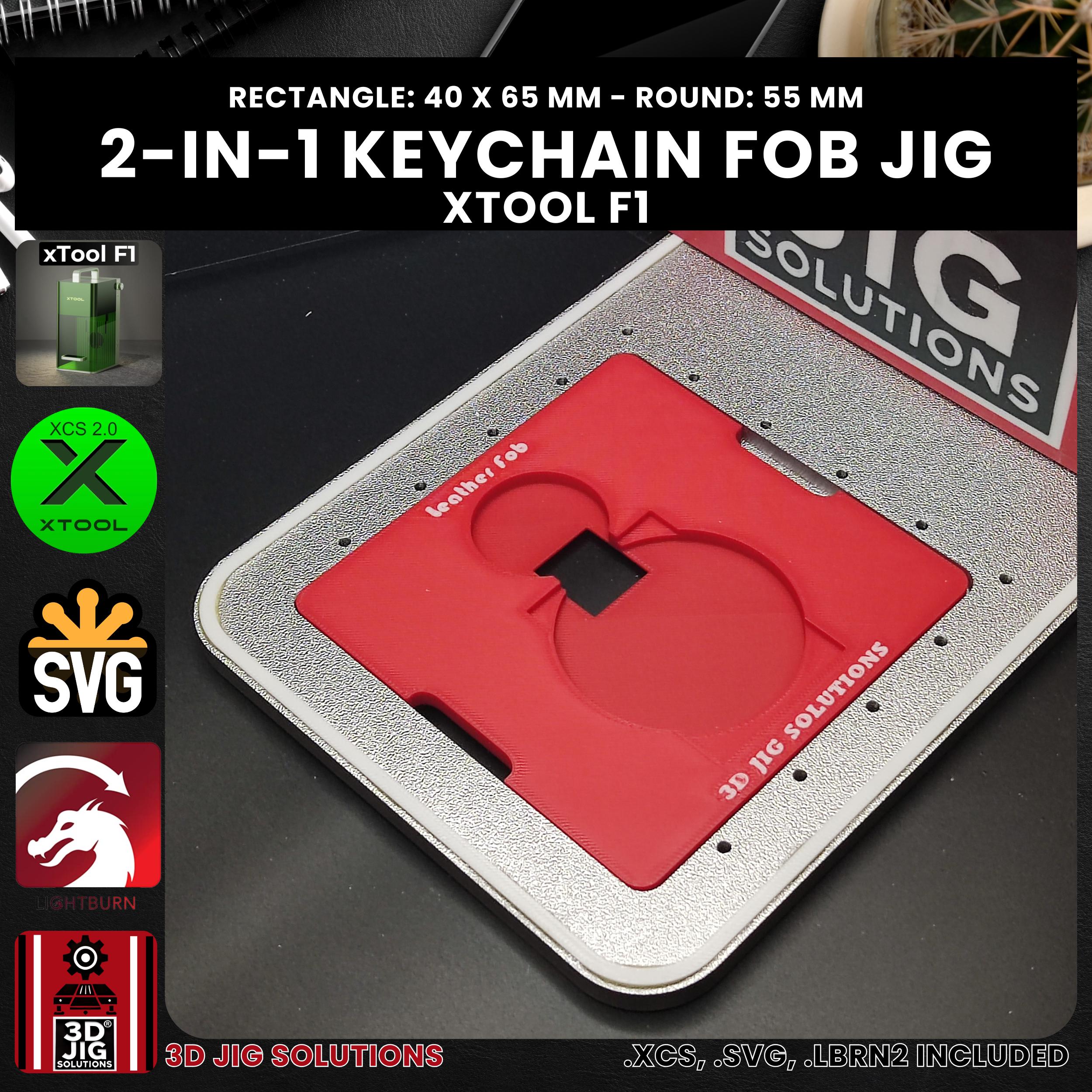 Xtool F1 & F2 Leather Keychain Laser Engraving Jig: Round or