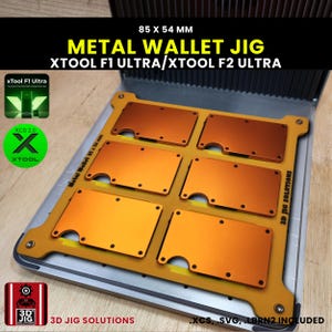 xTool F1 Ultra & F2 Ultra Metal Wallet Laser Engraving Jig: Ridge RFID Style