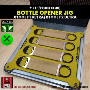 xTool F1 Ultra & F2 Ultra Bottle Opener Laser Engraving Jig | Flat Steel Wood Handle