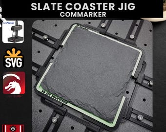 ComMarker Slate Coaster Laser Engraving Jig: 4-Inch Round and Square
