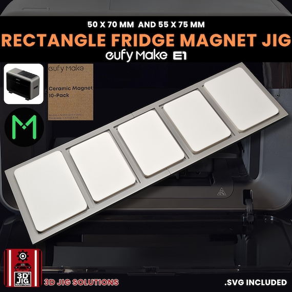 EufyMake E1 UVプリンター用治具：長方形セラミックマグネット位置