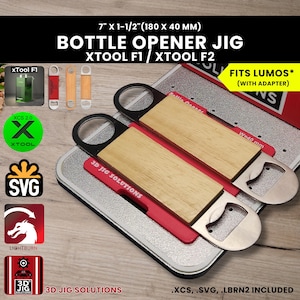 xTool F1 & F2 Bottle Opener Laser Engraving Jig | Flat Steel with Wood Handle