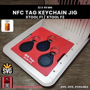 Przyrząd do grawerowania laserowego tagów NFC xTool F1 i F2 | Breloki RFID 32 x 40 mm