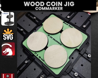 ComMarker Wood Coin Laser Engraving Jig: Fits 2 Sizes