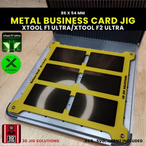 Plantilla de grabado láser para tarjetas de visita metálicas xTool F1 Ultra y F2 Ultra
