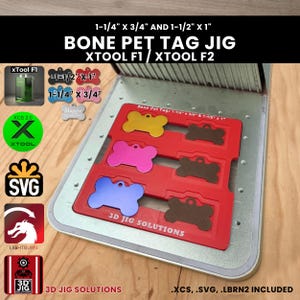 xTool F1 & F2 Bone Pet Tag Laser Engraving Jig: Fits 2 Sizes