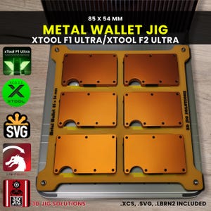 xTool F1 Ultra Laser Jig | Metal Wallet Laser Engraving Jig | Ridge & RFID Wallets Alignment Fixture, xTool F2 Ultra Compatible
