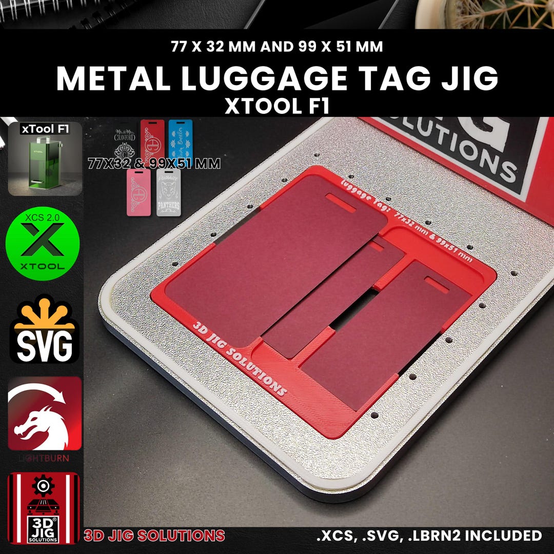 Xtool F1 Laser Jig | Metal Luggage Tag Laser Engraving Jig | Anodized ...