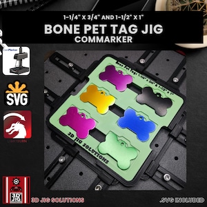 Bone Pet Tag Laser Engraving Jig: ComMarker Alignment Fixture + SVG Files
