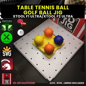 xTool F1 Ultra & F2 Ultra Golf Ball Laser Engraving Jig: Table Tennis Alignment Fixture