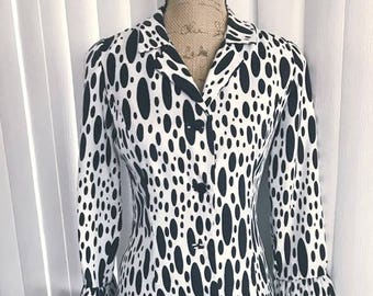Gorgeous Vintage Jane Andre California Silk Dress -- 1960's Mod Size M