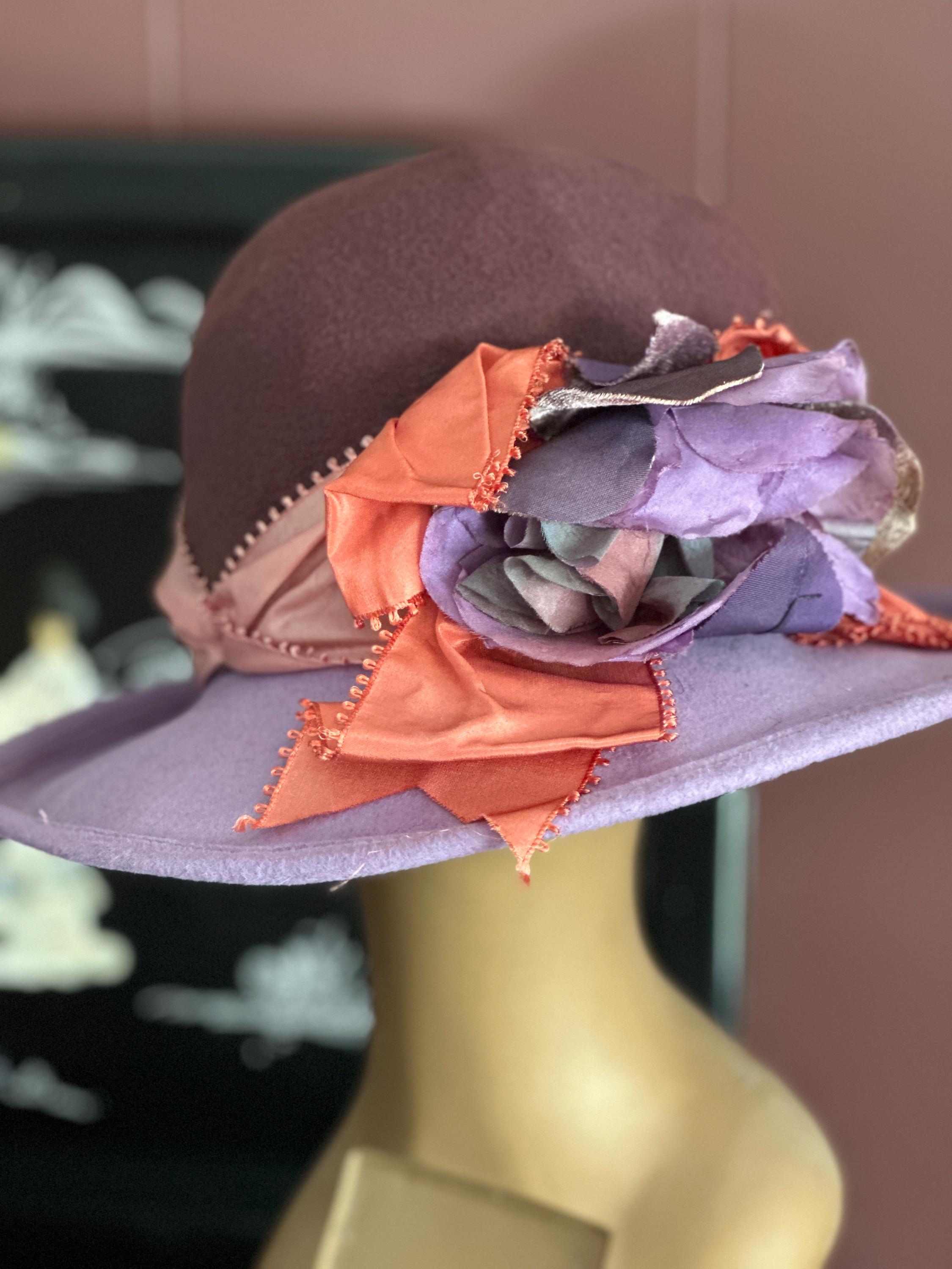 Louise Green Red Wide Brim Hat with Floral Louise Green Hats | The RealReal main image 4