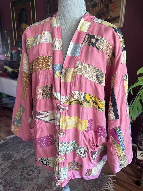 Funky 1990s Patchwork Jacket by NativeWear Design… - image 2
