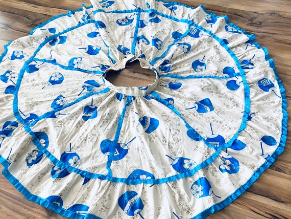 Vintage Novelty Print Asian Lantern Full Skirt --