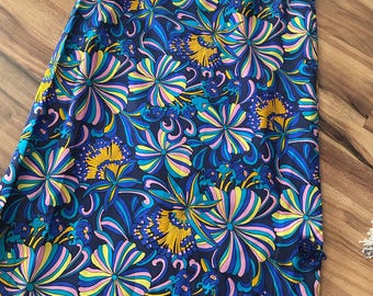 Spódnica maxi z jedwabiu w stylu vintage – klimat Palm Springs z połowy XX wieku! Rozmiar M