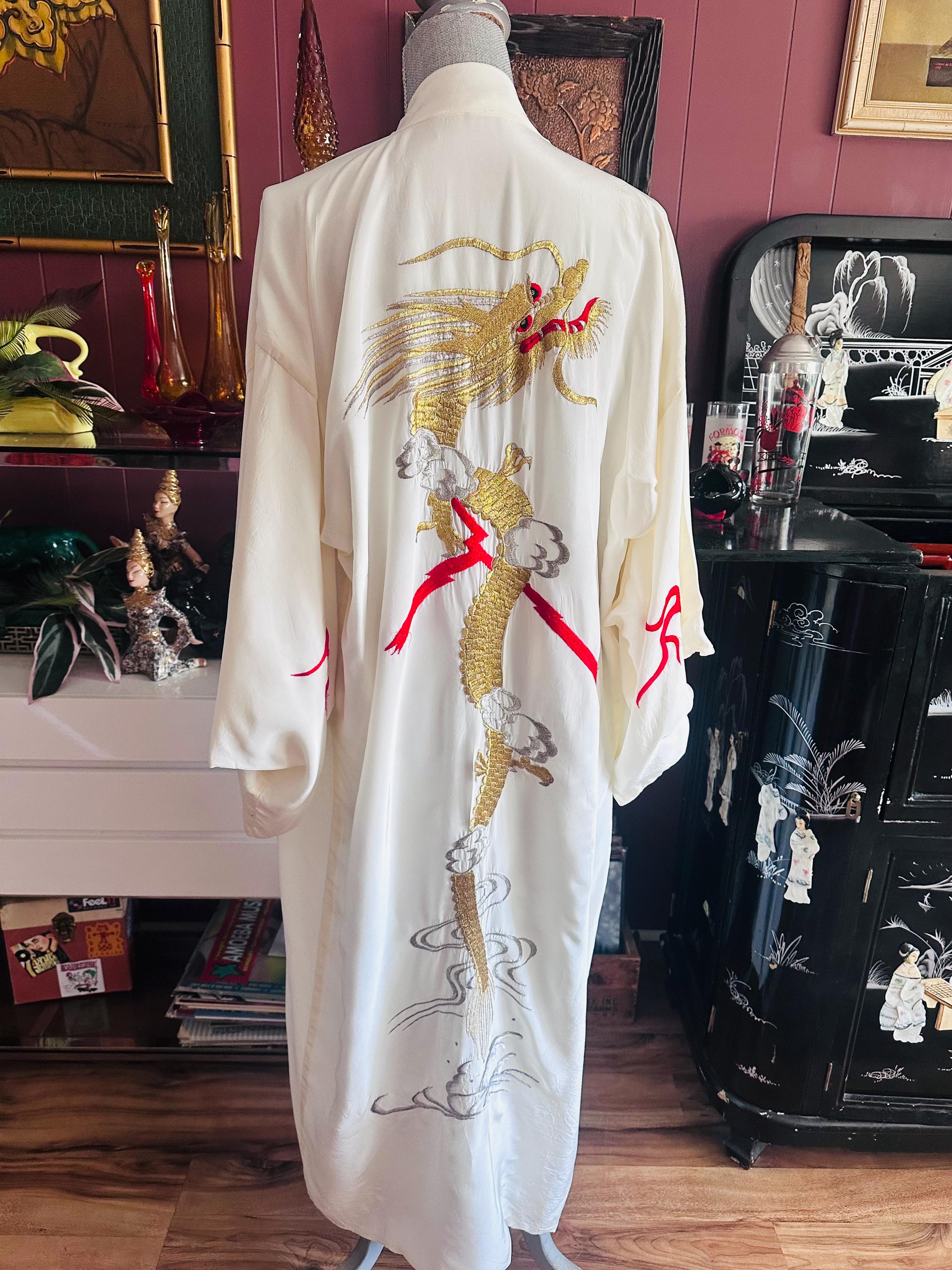 Dragon print kimono cardigan new arrivals